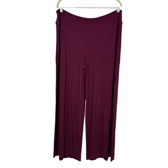 Athleta Well Rested Rib Sleep Wide Leg Pants Women XL Purple Stretch Light Soft - Picture 4 of 12